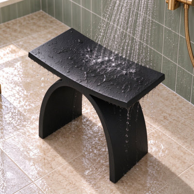 Tabouret de douche à surface solide, banc de salle de bain en résine de pierre imperméable