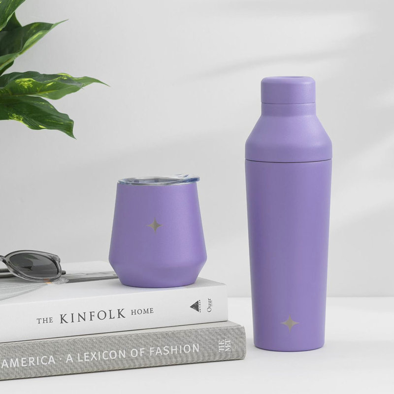 JoyJolt Vacuum Insulated 20oz Cocktail Shaker, Purple