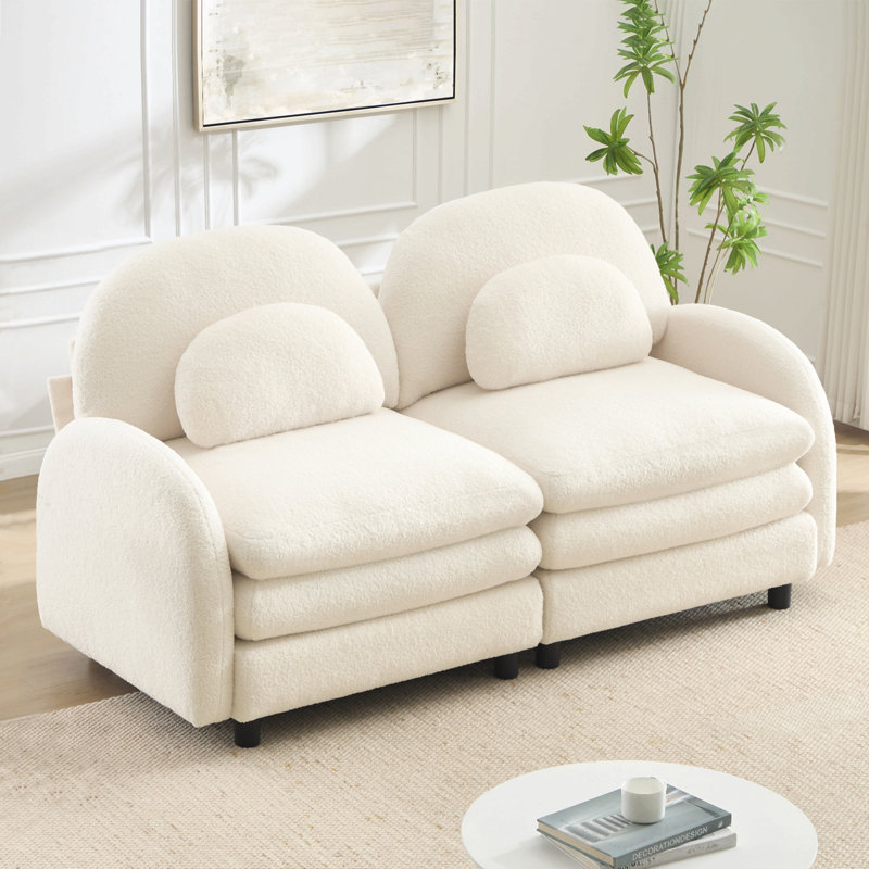 Canapé-lit Teddy, Ourson blanc et beige