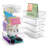 20 Pack Clear Plastic Storage Bins with Handles for Shelves