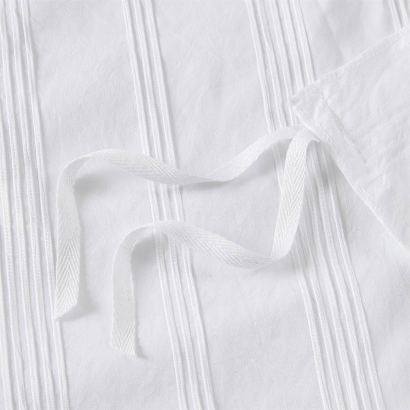Ensemble de housse de couette 3 pièces, Housse de couette double et 2 taies décoratives s, Blanc
