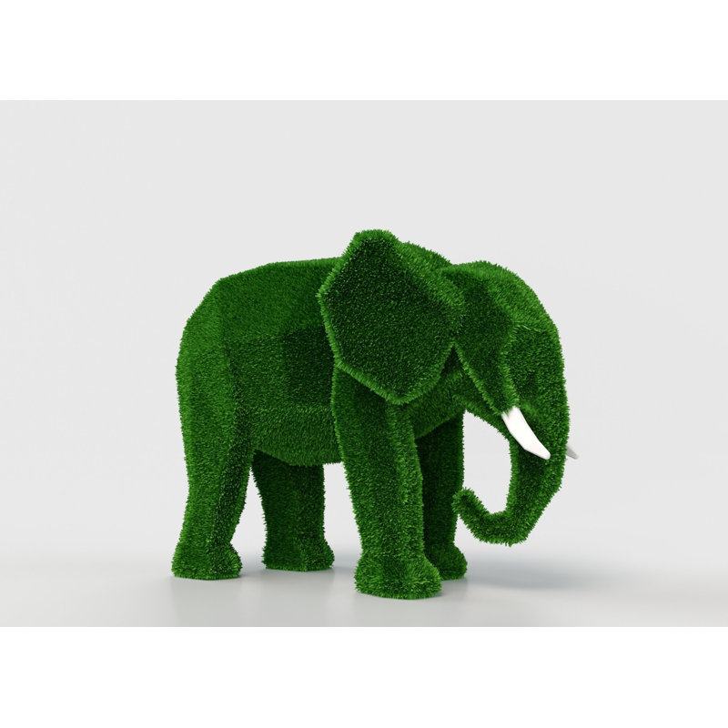 Topiaire d'éléphant polyglotte vert extérieur