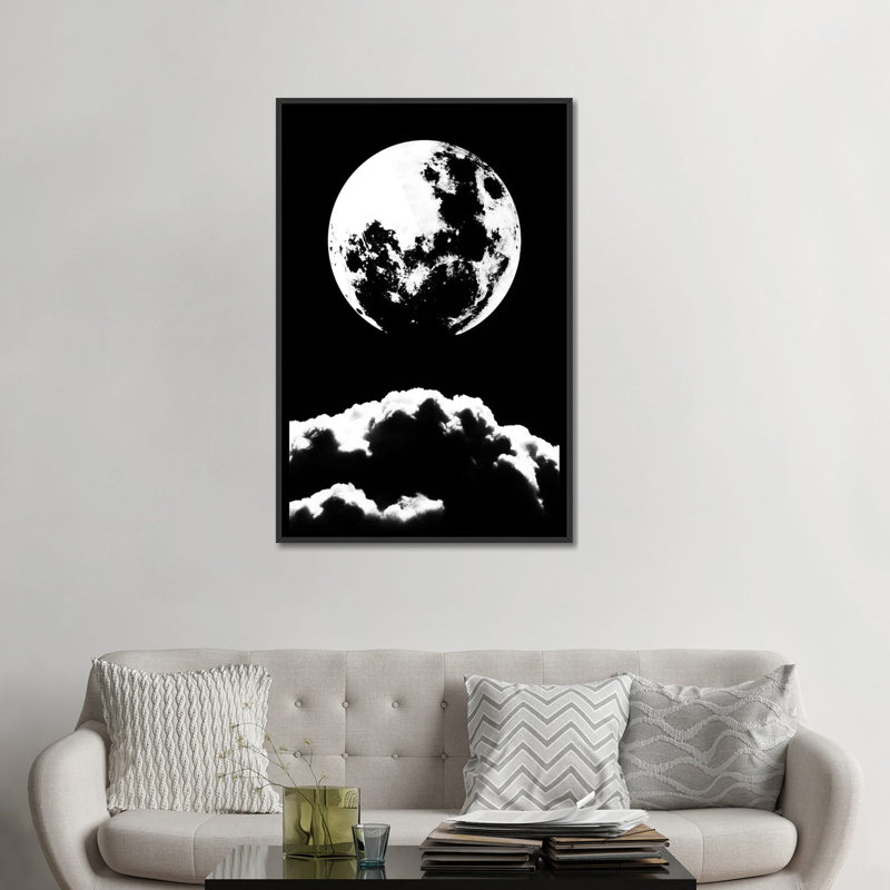 «MoonASTER», reproduction d'impression sur toile, H 26 po x l 18 po x P 1,5 po, Toile avec cadre noir, Pas de tapis