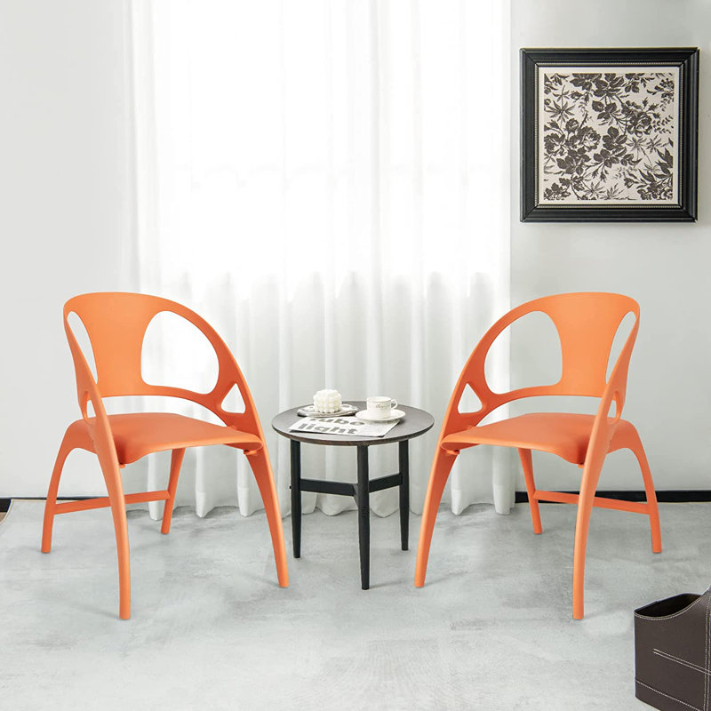 Adalgira Slat Back Folding Side Chair, Orange