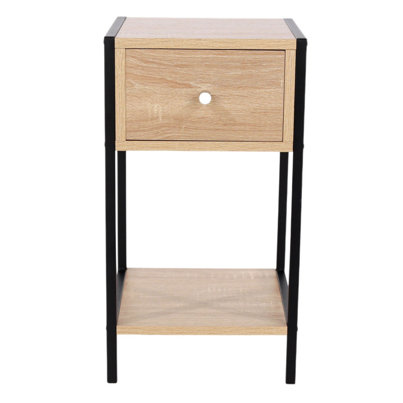 Tamiah One-Drawer Compact Bedside Cabinet, Wood-Effect Finish, 33cm, Beige