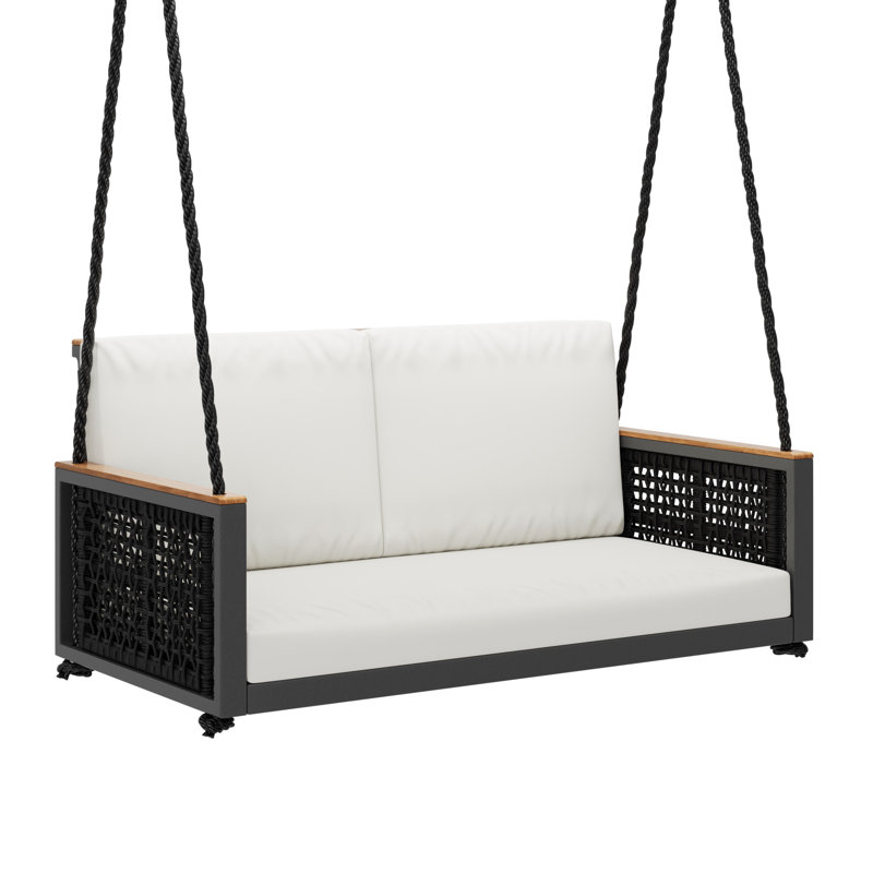 Balancelle en teck avec coussins Linden, 50"