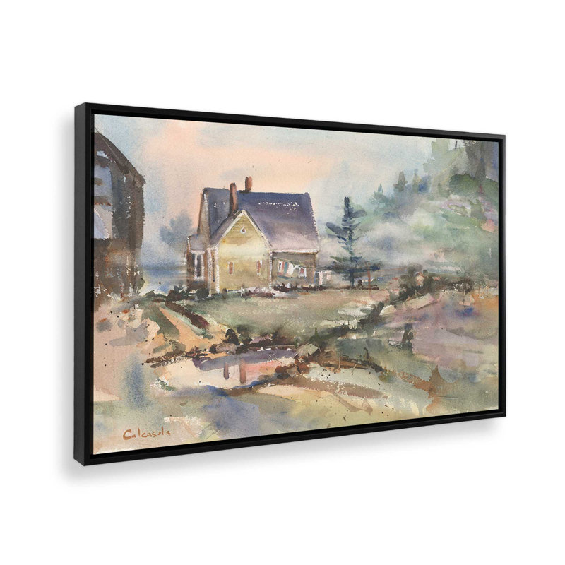 «Laundry Day» par Stephen Calcasola, reproduction d'art sur toile, H 24 po x l 32 po, Noir