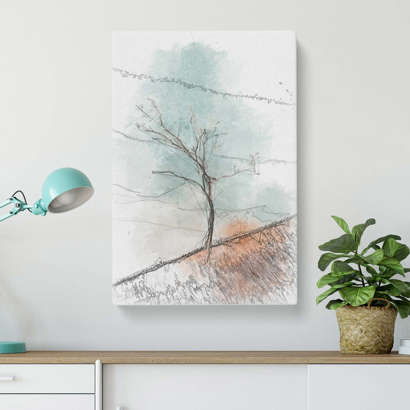 Lonely Tree in Abstract - Wrapped Canvas, 50cm H x 35cm W x 3cm D