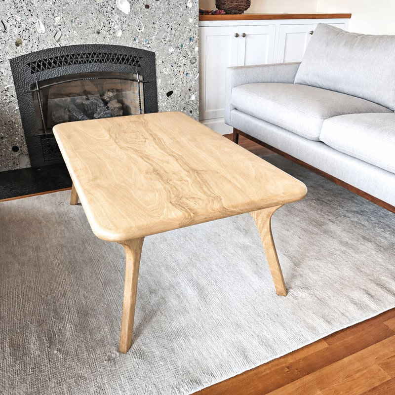 Table basse Sidney - Table basse Mid-Century moderne fabriquée à la main en bois de chêne massif Sidney