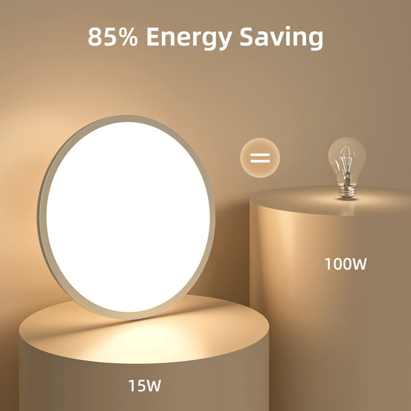 4 Pack 7 Inch LED Flush Mount Ceiling Light, 1600LM, 5CCT Selectable, 15W, Dimmable, Low Profile, Round Lighting Fixture
