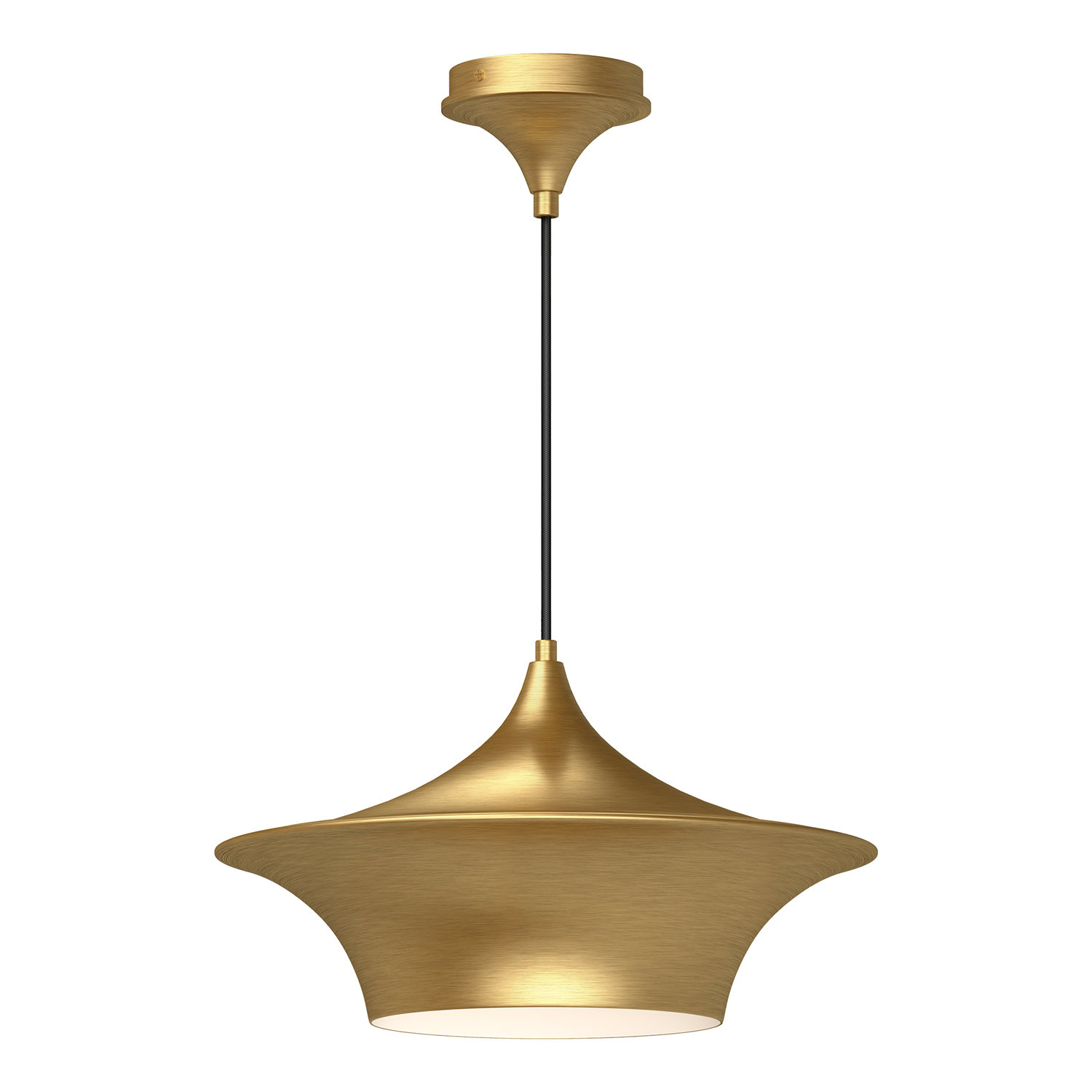 Alexia Single Light Metal Pendant, Brushed Gold, 84.25" H x 16" W x 16" D