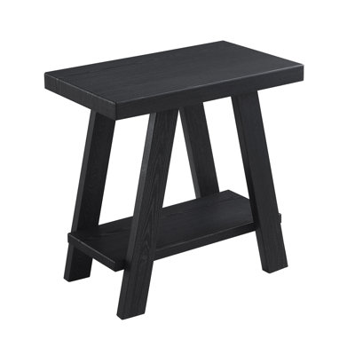 Athens Contemporary Wood Shelf Side Table In Weathered