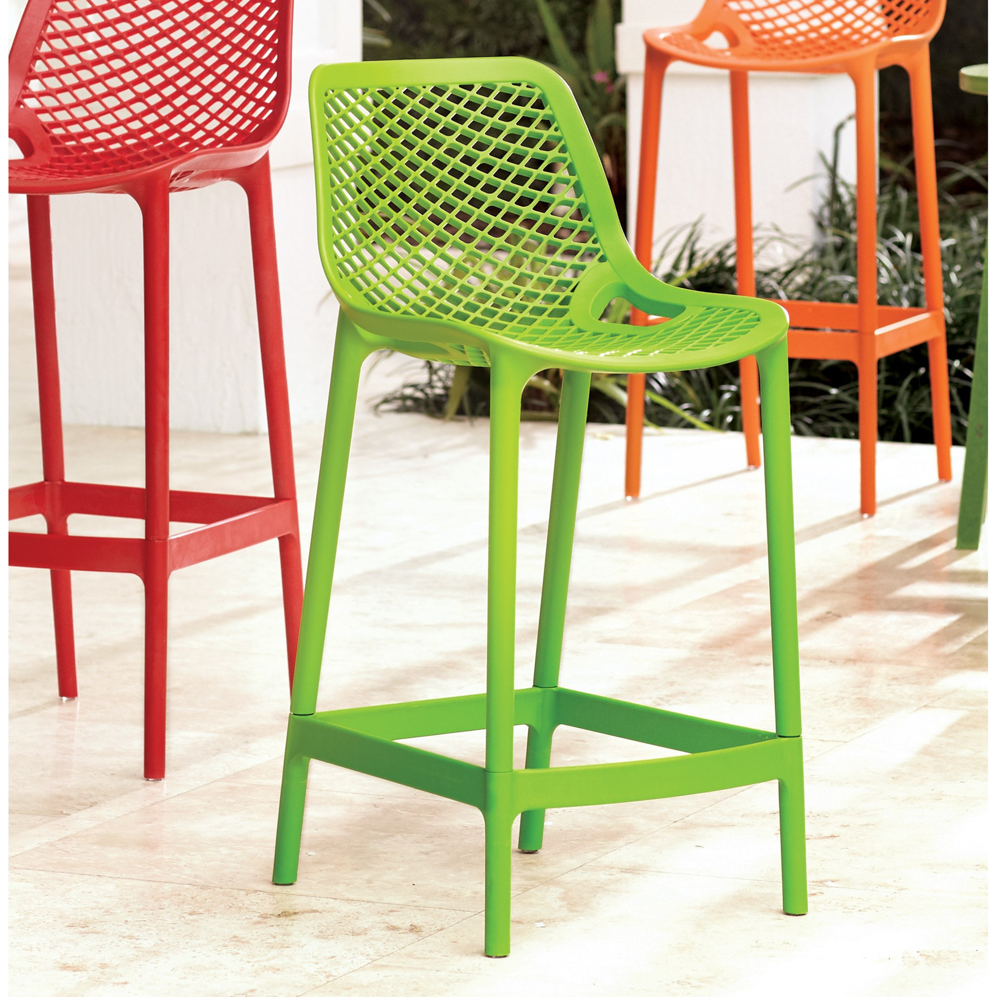 Farrah Patio Bar Stool, Tropical Green, 25.6"