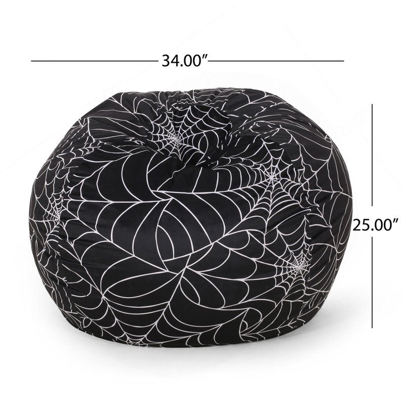 Fauteuil à billes 3 pi Spiderweb, noir et blanc