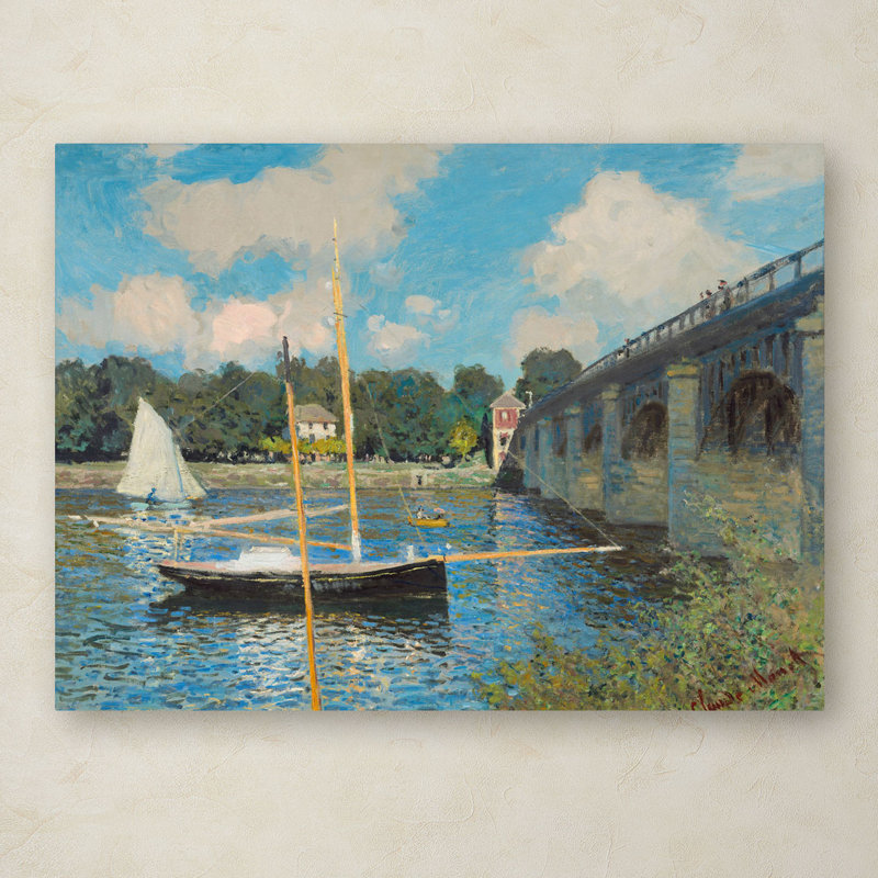 "Le pont à Argenteuil 1874" par Claude Monet, reproduction d'art sur toile tendue encadrée, H 35 po x l 47 po x P 2 po