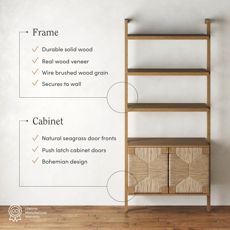 Claudinette Storage Bookcase, 144"H x 64"W x 28"D