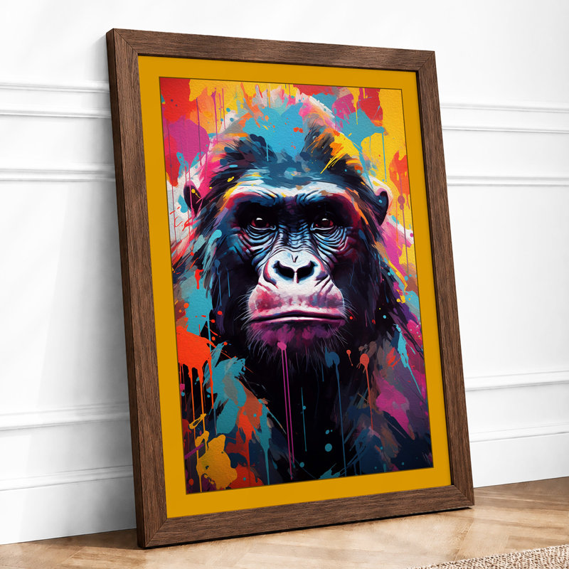 Chimpanzee Intensity Eclectic - Print, A4 - 29.7 x 21.0 cm, Walnut