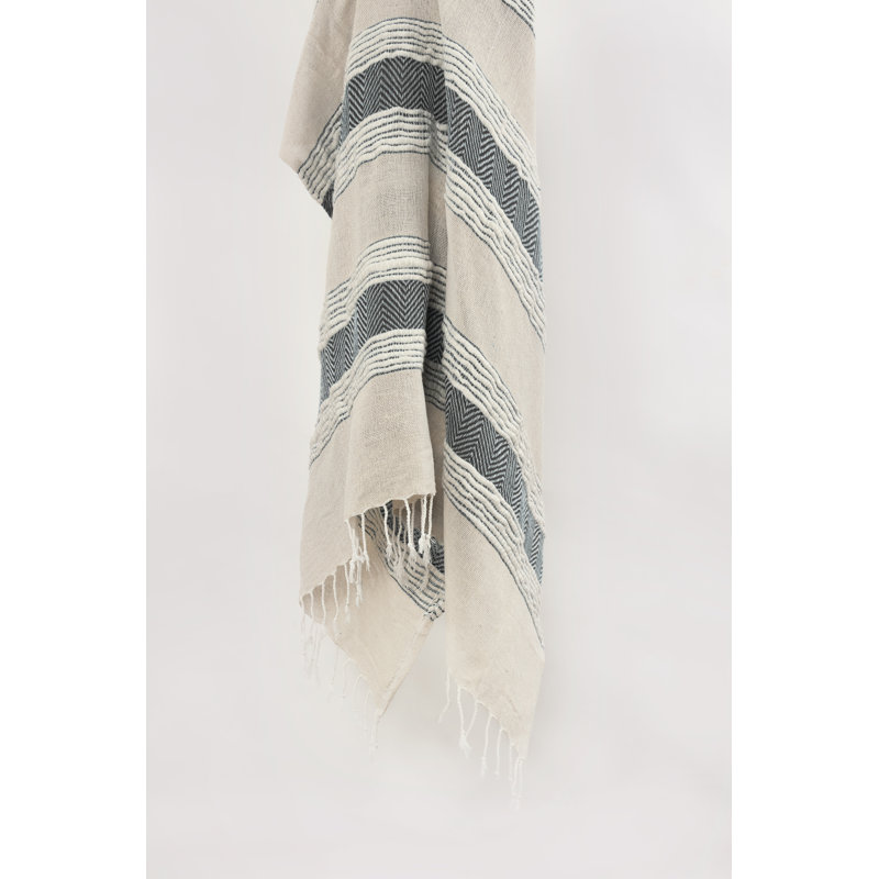 Jeté en coton, Gris / brun