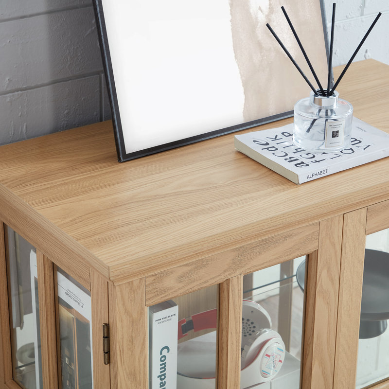 LED Curio Display Cabinet, Natural