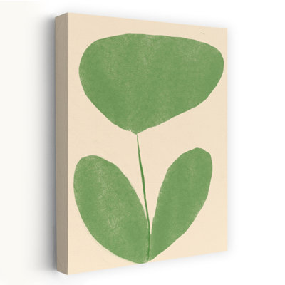 Contemporary Art Abstract Contemporary Minimalist Nature Plant Art by Treechild - Wrapped Canvas Print