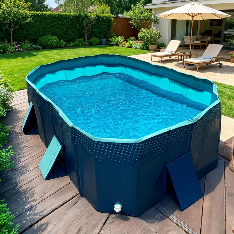Super Size Foldable Swimming Pool, Non-Inflatable Collapsible Large Family Pool for Kids & Adults, Portable Outdoor Backyard Garden Summer Water Party Pool