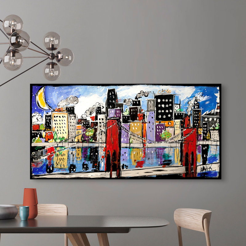 Citycolour by Wallas - Wrapped Canvas Painting, 35cm H x 70cm W x 4cm D