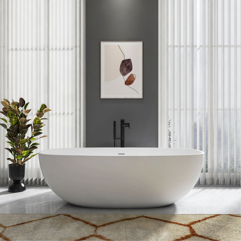 Baignoire de trempage autoportante de 71 pouces pour salle de bain