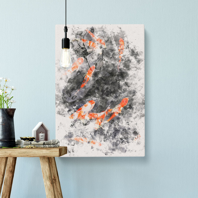 Carp & Koi Fish - Wrapped Canvas, 50cm H x 35cm W x 3cm D