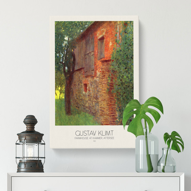 Farmhouse At Kammer With Border by Gustav Klimt - Wrapped Canvas, 50cm H x 35cm W x 3cm D