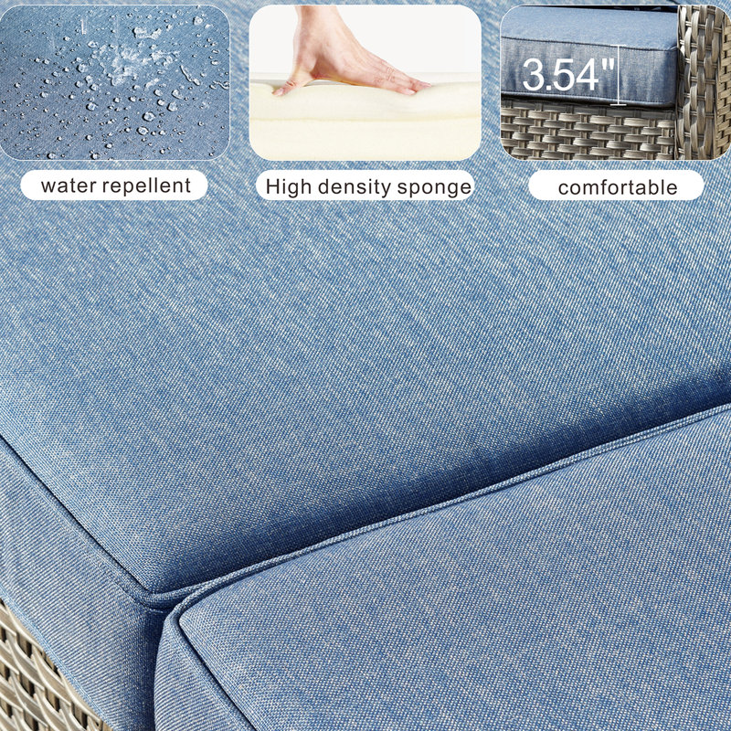 Peridot Wicker Outdoor Lounge Chair, Blue