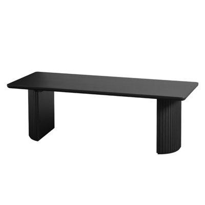86.61" Black Rectangular Solid Wood desks