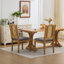 Chaise de salle à manger en bois massif à dossier en rotin, coussin en lin mat avec mousse à haute résilience et ressorts en S, parfaite pour la salle à manger de style rustique / naturel, café au design classique et durable, gris-851939856
