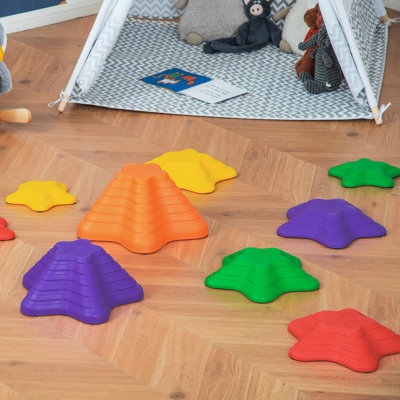 Outsunny 11-Pcs Stepping Stones Kids Non-slip Obstacle Course Multicoloured