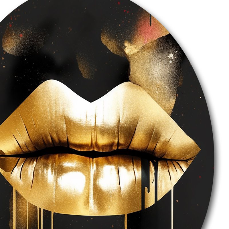 Marielly Gold Lips Of Luxury II, H 23 po x l 23 po x P 1 po