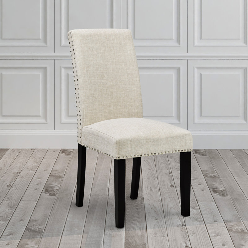 17'' H Linen Upholstered Side Chair, Beige