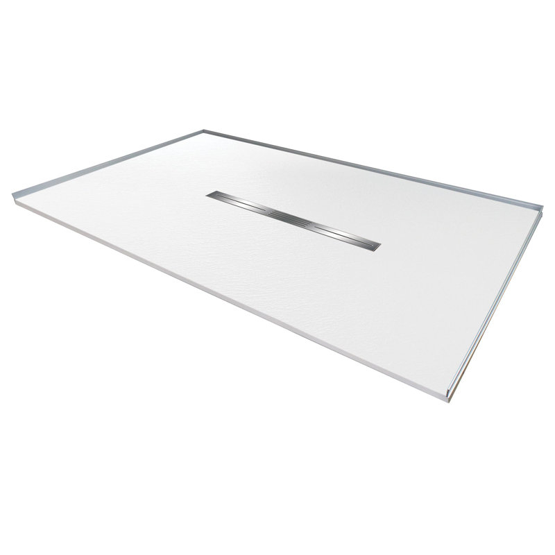 Transolid Trimslate 42-in Zero Threshold Shower Base with Center Drain, White