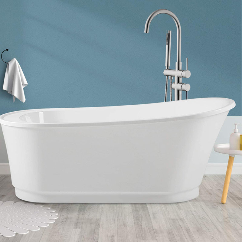 Robinets de baignoire à deux poignées, Nickel brossé