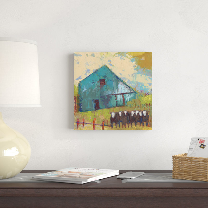 " Request Barn " by Sue Jachimiec, 12" H x 12" W, No, Maple Framed Print