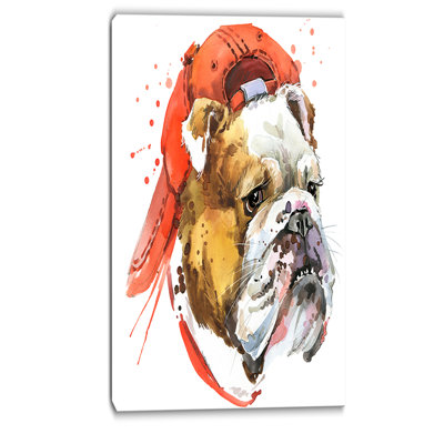 Bouledogue, art, impression sur toile tendue