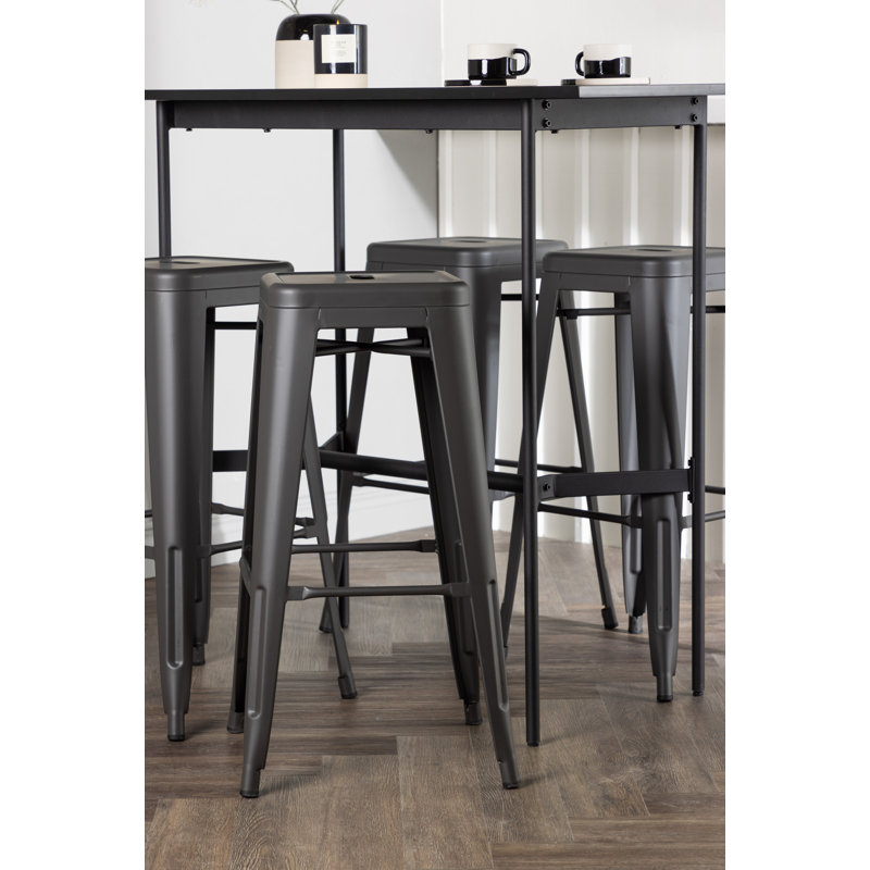 Alicyn 4 - Person Dining Set, Dark Grey, Dark Grey