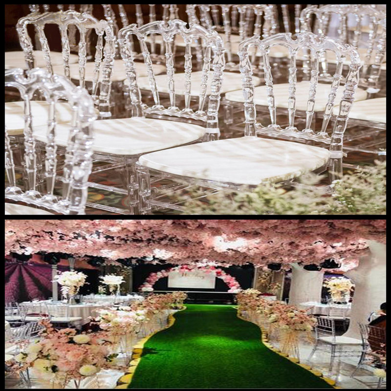 Ensemble de 4 chaises de salle à manger transparentes Chiavari