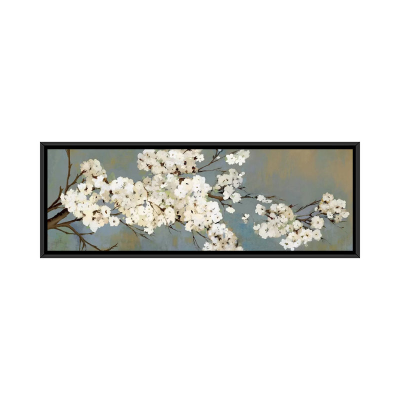 «Kimono III» par Asia Jensen, impression sur toile tendue, H 12 po x l 36 po x P 1,5 po, Cadre noir