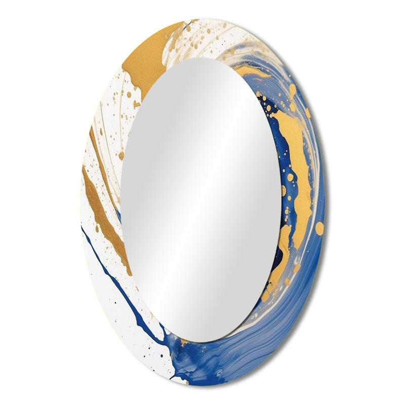 Lunaire - Miroir abstrait en métal, 36 po x 24 po