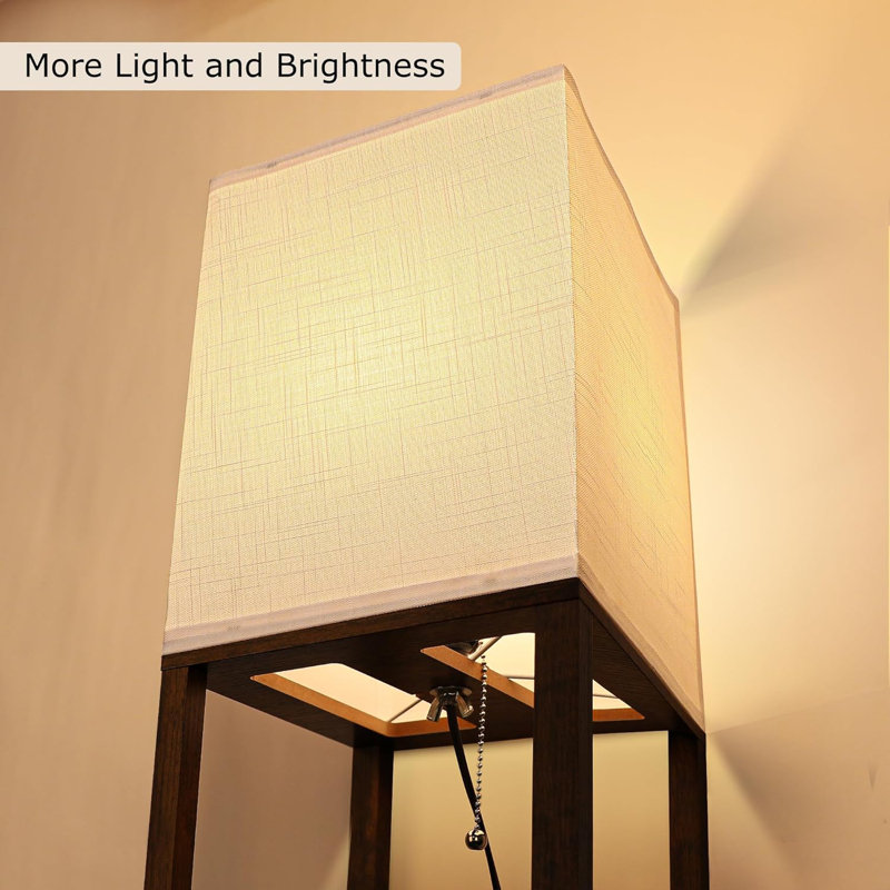 Fredy 64'' Gray Column Floor Lamp, Gray