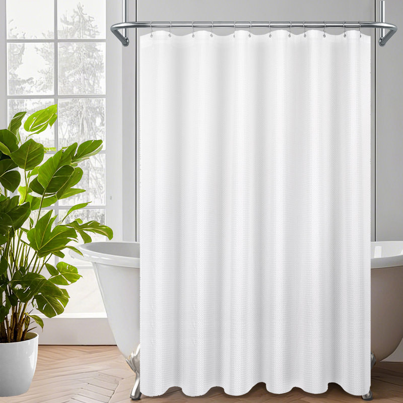 Rideau de douche à tissage gaufré, H 84 po x l 71 po, Blanc