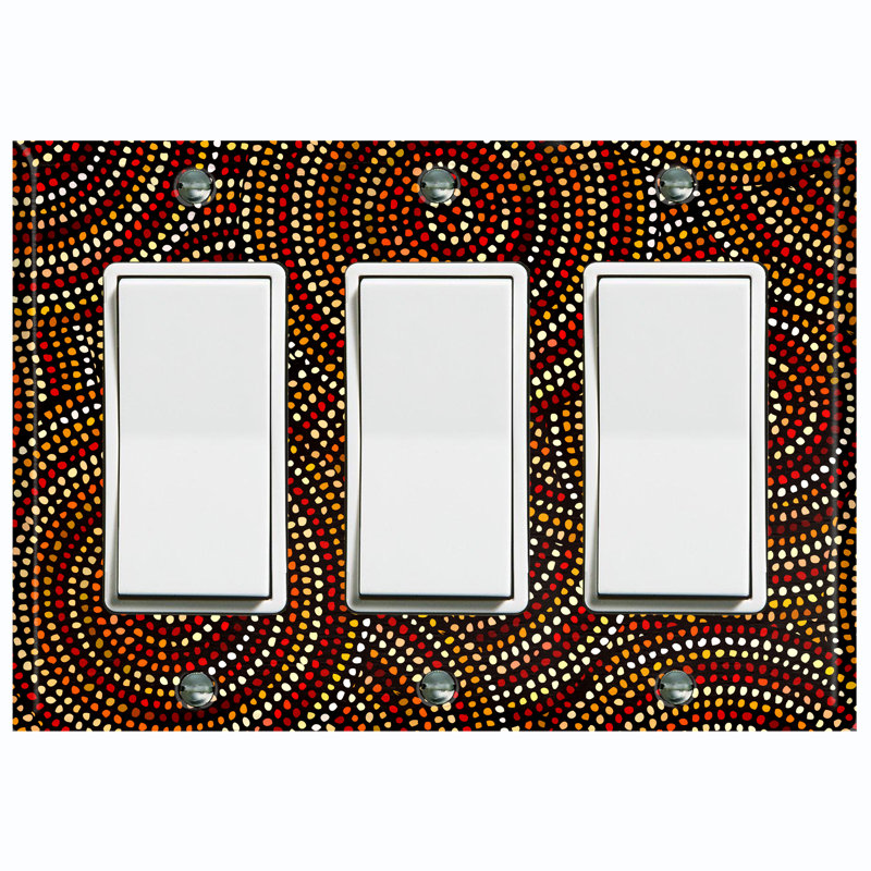 Patterned 3 - Gang Toggle Light Switch Standard Wall Plate