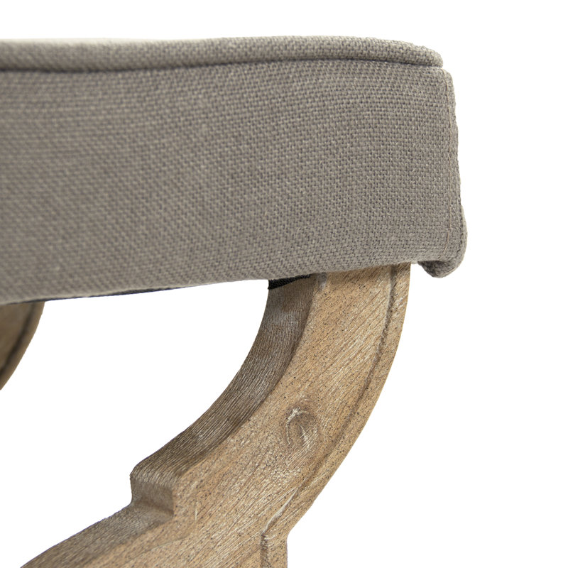 Elof Upholstered Bench, 16" H x 20" W x 18" D, Gray/Brown