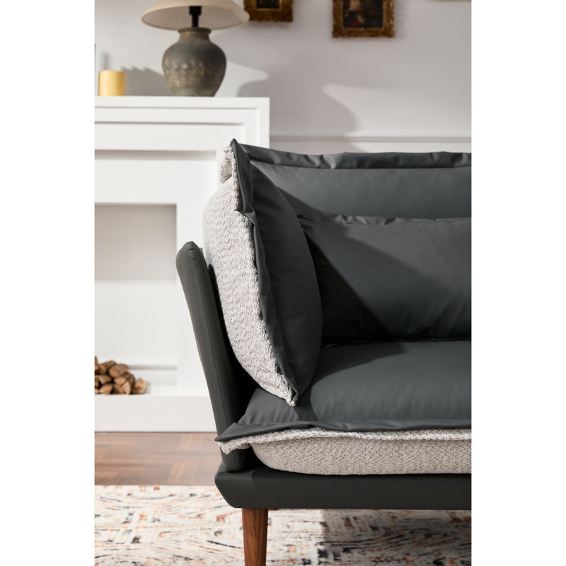 Fauteuil d'appoint Chenille, Bleu/Gris