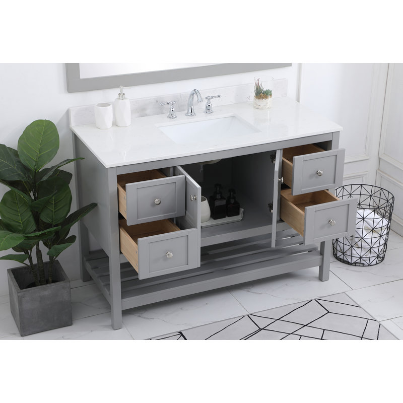 Ensemble de meuble-lavabo simple 48 po Krish, Gris