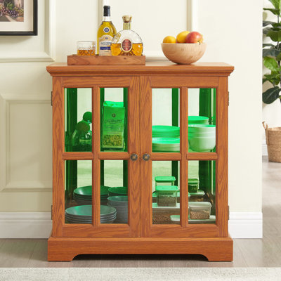 Vitrine Led Curio, vitrine avec tablettes réglables, bibliothèque au design rétro